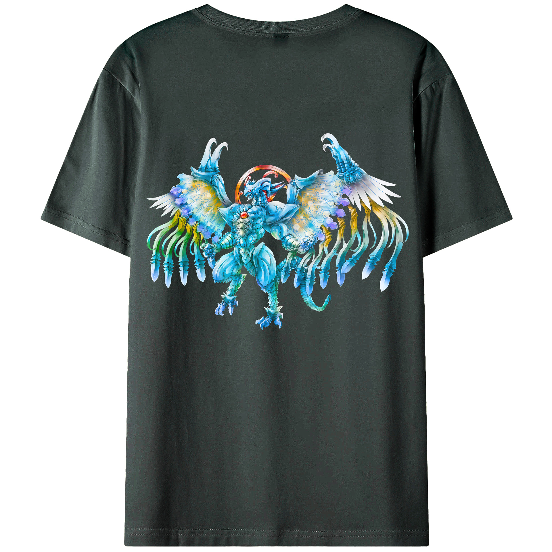（画像用） 遊☆戯☆王 Yu-Gi-Oh! 綿100％ メンズ半袖Tシャツ（バックプリント） 通気性